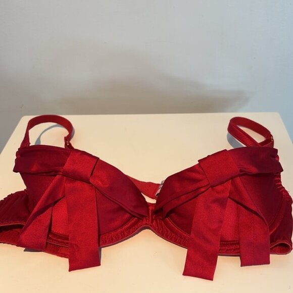 Agent Provocateur ‘BIRTHDAY SUIT’ Bra in Red SILK size 3 (34C) - Picture 12 of 16
